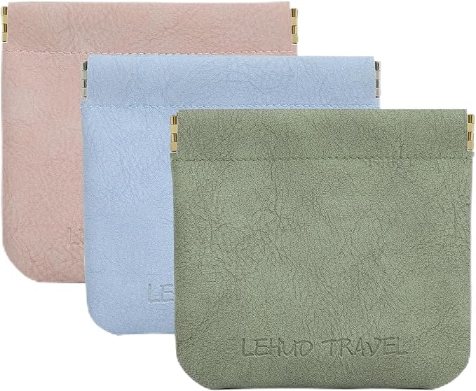 RIGHT AWAY 3 PCS Small Makeup Bag for Purse,Mini Cosmetic Organizer Make Up Bag for Women,Squeeze Coin Purse Pouch,Portable Tiny Makeup Pouches for Cosmetic Accessories,Lipstick, Jewelry, Card, Coins