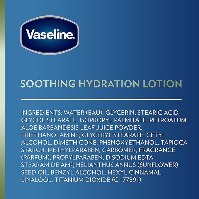 Vaseline Soothing Hydration 6-Pack – Intensive Care Moisturizing Hand and Body Lotion with Aloe, Ultra-Hydrating Lipids, 48 Hours of Moisture, 10 Oz Ea