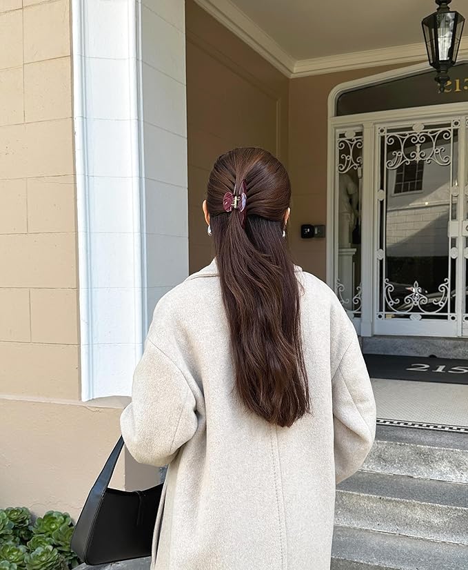 Luxury Burgundy Claw Clip for Women | Our Acetate Burgundy Hair Clip Feels Light, Looks Smooth and is Easy to Wear | Use for easy Half Ups with No Snagging and a Secure Grip in a Large Four Inch Size