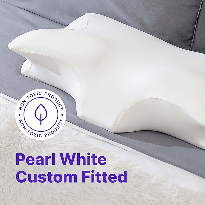 MAAS & BATH Ergo Z Pillowcase - Premium Breathable Pillow Case for Quality Sleep, Made with Machine Washable Non-Peeling Cotton Fabric, Easy-Open Hidden Zipper, Non-Toxic & Odorless