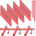 48 Pieces Hair Perm Rods Short Cold Wave Rods Plastic Perming Irons Hair Curling Rollers Curlers with Steel Pintail Comb Rat Tail Comb for Hairdressing Styling Supplies(0.51 Inch,Pink)