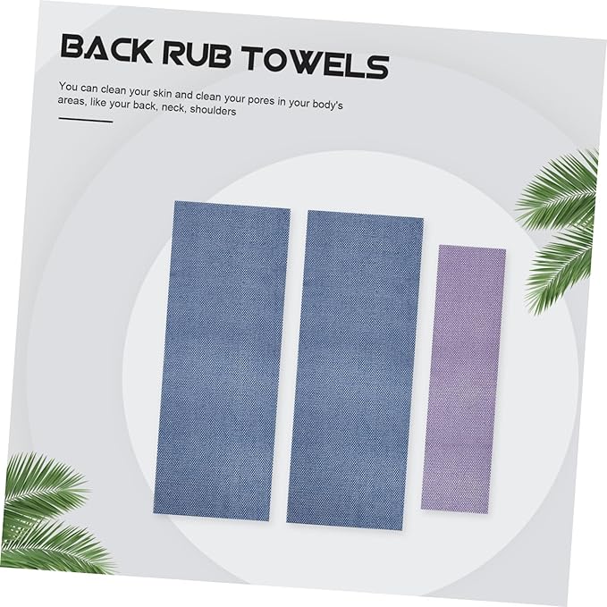 9pcs Comfortable Back Pulling Bath Towels Long Straps Shower Towels Fuzzy Hand Exfoliating Wash Massage