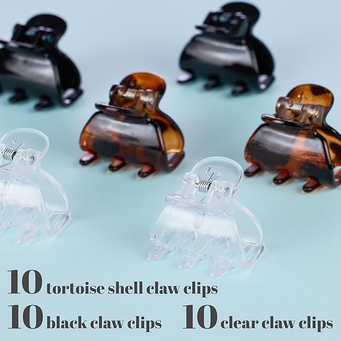 Small Claw Clips, Value Pack Of Durable Hair Clips Small Hair Clips for All Hair Types, Professional Quality Hair Accessories, Styling Sectioning for Women (30)