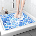Shower Mat Non-Slip, 24x24 Inch, Soft Comfort Bath Mat with Drainage Holes, PVC Loofah Massage Bathmat for Shower,Tub,Bathroom,Wet Areas, Quick Drying