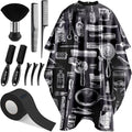 NICEMOVIC 10 in 1 Hair Cutting Barber Cape with Neck Duster Brush Barber Brush Neck Strips Hair Combs Hair Clips, Professional Barber Accessories Cleaning Supplies for Salon Haircut Styling