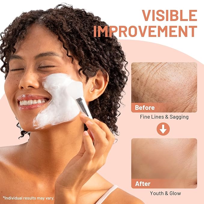 Collagen Peptides Night Wrapping Face Mask, Hyaluronic Acid Peel Off Masks with Vitamin E for Deep Hydrating and Smooth Looking, Overnight Facial Mask for Women Glass Skin, 150ML Large Size