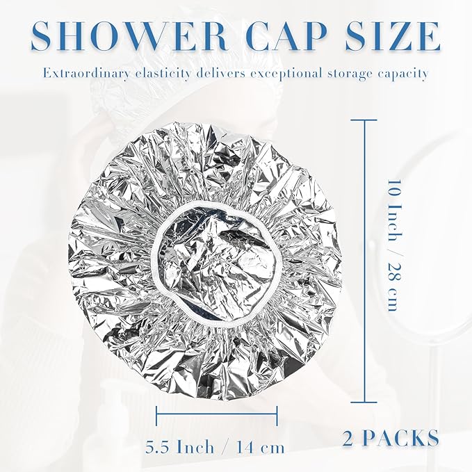 Reusable Aluminum Foil Heat Cap – Deep Conditioning Processing Cap with Elastic Band, Hair Treatment & Coloring Cap for Salon, Sauna & Home