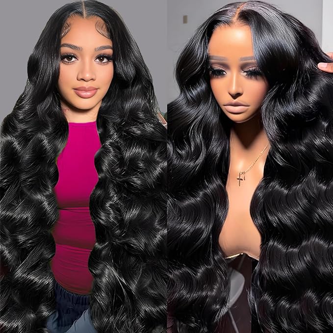 Sunelk 200 Density 13x6 Lace Front Wigs Human Hair 34 Inch Body Wave HD Lace Front Wigs Human Hair Pre Plucked Glueless Wigs Human Hair for Women 13x6 HD Lace Frontal Wig