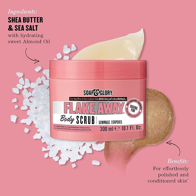 Soap & Glory Original Pink Exfoliating Body Scrub - Body Exfoliator & Dead Skin Remover with Mandarin Extract for Smooth, Radiant Skin - Rose & Bergamot (6.7 fl oz)