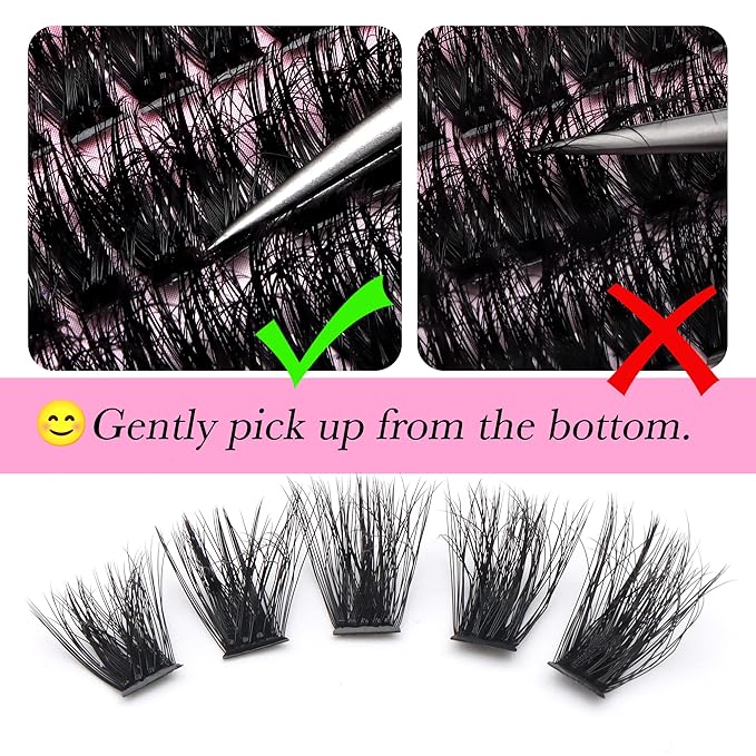 DIY Lash Extensions, Dramatic 80D 100D Fluffy Lash Clusters, 280PCs Faux Mink Multi Layer Lash Extensions, Soft Lightweight Full Volume False Eyelashes for Home Use (9-16mm, 80D+100D Fluffy)
