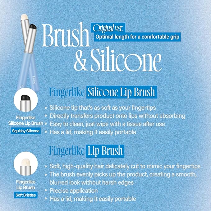 fwee Fingerlike Silicone Lip Brush Slim | Multi-purpose Makeup Blending Brush with Lid