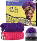African Net Sponge Authentic - 2 Pieces Exfoliating Body Scrubber Bath Sponge - Loofah Washcloth Back Scrub for Shower Body Exfoliator - Face & Skin Care Bathroom Essentials for Women