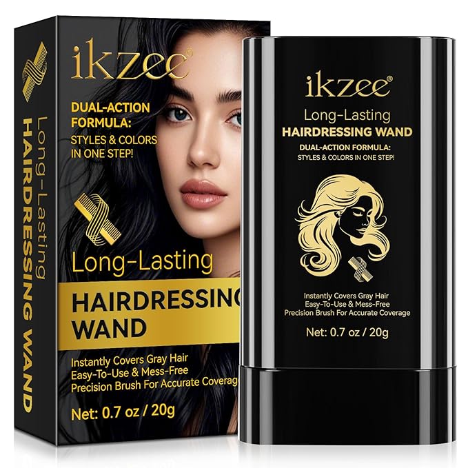 Safe and Convenient Comb Hair Dye,Portable Color Touch-Up Wand Waterproof and Sweat-Proof,Quick Touch-Ups,Instantly Covers Gray Roots Precision Brush-0.7Fl.oz (black)