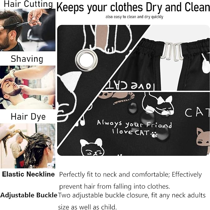 visesunny Professional Barber Cape Polyester Hair Cutting Salon Cape Apron Anti-Static Beard Bib