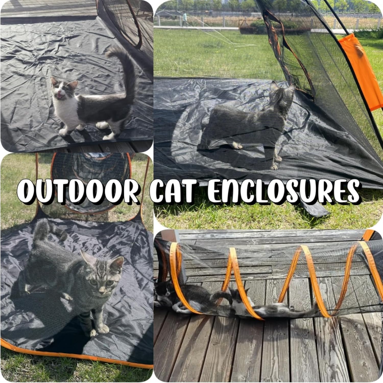 Catio Outdoor Cat Enclosures for Indoor Cats, 4-in-1 Outside Large Playground Include Portable Cat Tent, for Cats and Other Pets