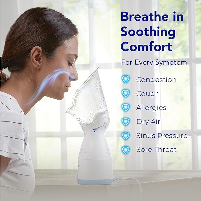 Vicks Sinus Inhaler, New & Improved Non-Medicated Steam Inhaler for Sinus Relief, Allergies, Congestion & Colds, Vocal Steamer, Soothes Nasal & Throat Passages, Works with VapoPads (1 Included)