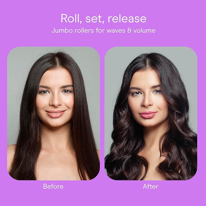 Conair Hot Rollers for Long, Medium & Short Hair, 12 Jumbo 1 ½" Heated Hair Rollers with Clips, Hot Curlers for Women, Volume & Curls, Amazon Exclusive, Black