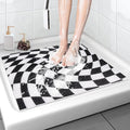 Square Shower Mat Non-Slip 24x 24 Inch, Soft Comfort Bath Mat with Drainage Holes, PVC Loofah Massage Bathmat for Shower,Tub,Bathroom,Wet Areas, Quick Drying