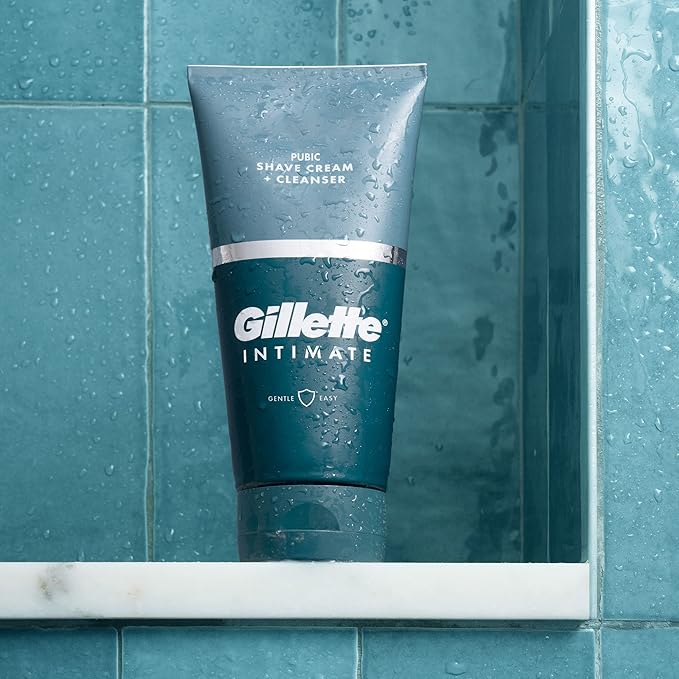 Gillette Intimate 2 in 1 Pubic Shave Cream + Cleanser, Gentle Formula, Formulated for Pubic Hair & Skin, with Aloe, Paraben Free (177 ml)