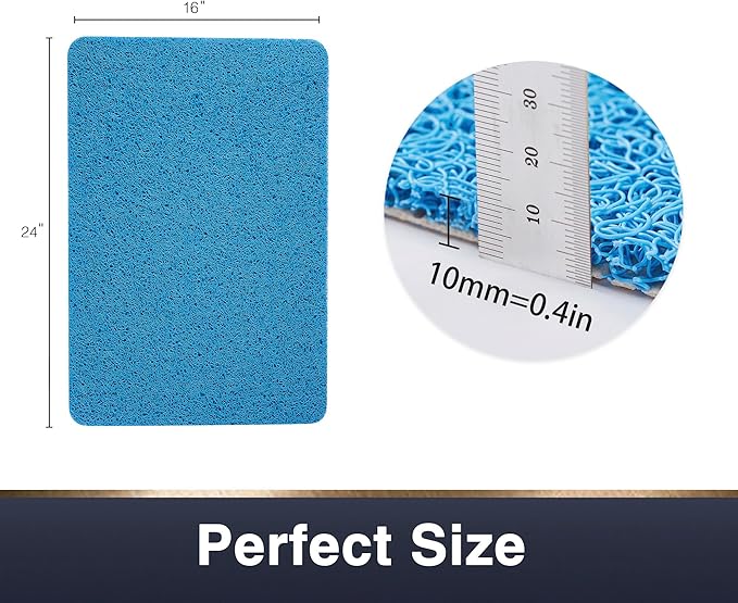 Asvin Soft Textured Bath, Shower, Tub Mat, 24x16 Inch, Phthalate Free, Non Slip Comfort Bathtub Mats with Drain, PVC Loofah Bathroom Mats for Wet Areas, Quick Drying