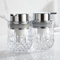 Enra Foaming Soap Dispenser Set- 2 Pack Bathroom Hand Foam Soap Dispensers,Glass Refillable Dish Soap Dispenser,Modern Home Soap Dispenser for Bathroom,Kitchen(Clear/Silver Poam Pump/2Pack)