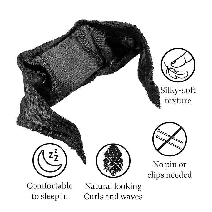 Donna Collection Pillow Satin Rollers, Black