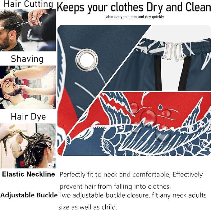 visesunny Professional Barber Cape Polyester Hair Cutting Clippings Catcher Grooming Cape Apron for Shaving Trimming For Men
