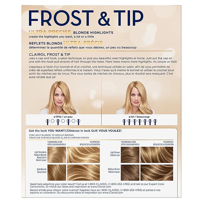 Clairol Nice'n Easy Frost & Tip Original Hair Dye, Light Blonde to Medium Brown Hair Color, Pack of 3