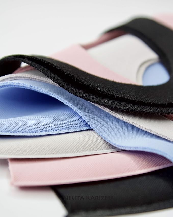 KARIZMA Styling Essentials Cloth Face Mask. 4 Buttery Soft Masks Washable Fabric. (Classic) Pink, Soft Grey, Blue and Black Face Mask Reusable. Fabric Face Mask 4 Pieces