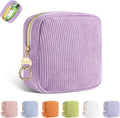 Period Bag for Teen Girls, Corduroy Sanitary Napkin Storage Bag, Menstrual Pad Pouches Tampon Holder for Purse