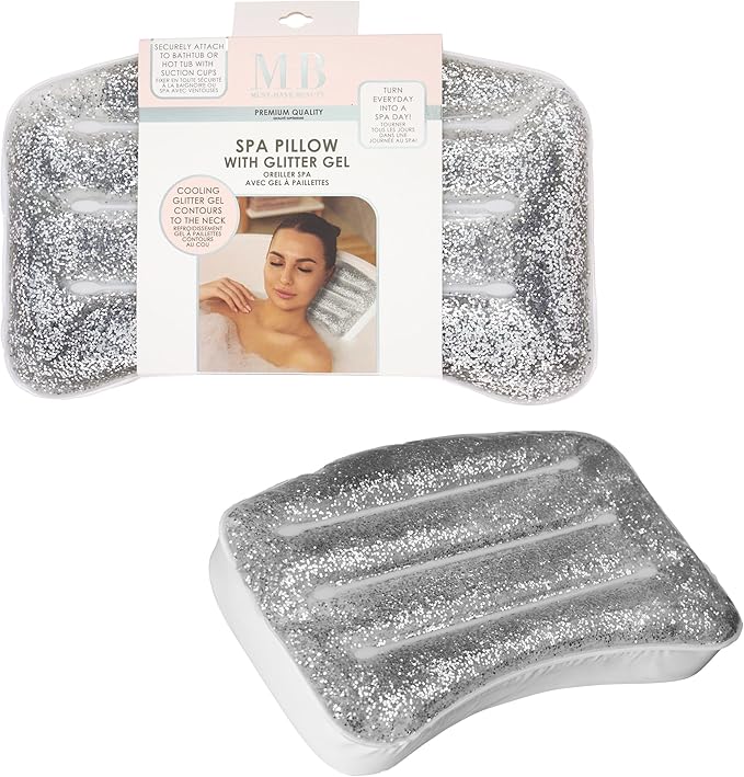 1pc Spa Pillow, Glitter Gel Cooling Bathtub Hot Tub Relaxation Cushion, Accessory Product Woman Gift