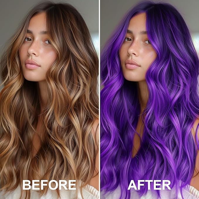Temporary Hair Color Spray, Purple One-Time Use Hair Color Dye for Women and Kids, Disposable Natural Hair Dye-On 1-Day Washable for Cosplay Party DIY,Christmas Party, Halloween (Purple)