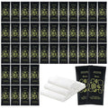 Hot or Cold Moist Cotton Towel Bulk Moist Towelettes Individually Wrapped 8.7" x 8.7",White Towel Services,Refreshment Pre Moistened Towels Lemon Scent for Travel Sport Party Spa Dentist Hote100