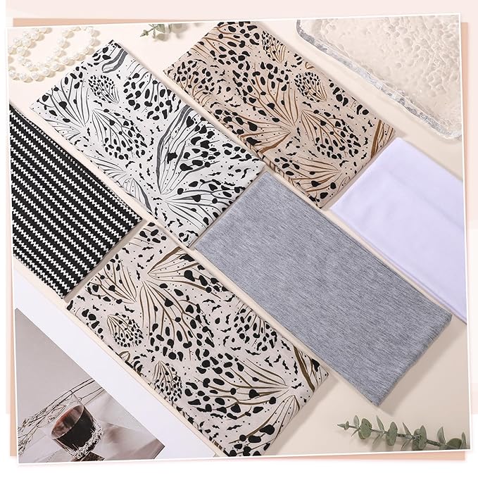 Leopard Print Headbands, 6Pcs Non-Slip Wide Hairband for Daily Wear Outdoor for Women Girls