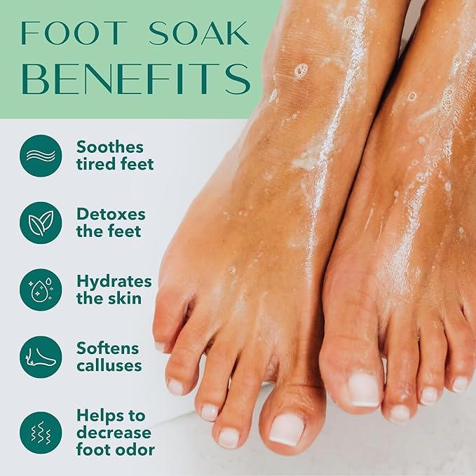 Laki Naturals Apple Cider Vinegar Foot Soak, Foot Detox Soak, Pedicure Soak, Foot Soak Callus Remover, Foot Treatment, Epsom Salt Foot Soak with Hawaiian Sea Salts (10 oz) (Mint & Eucalyptus)