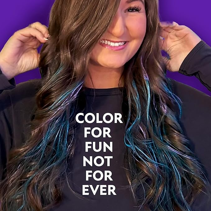 Fun In by Sun In Temporary Hair Color with Easy Brush Applicator for Kids, Teens & Adults - Washable One day color for Festivals, Events & Parties - All Hair Types