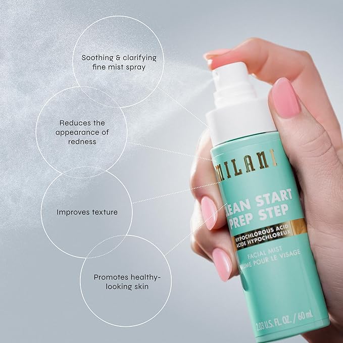 Milani Clean Start Prep Step Hypochlorous Acid Facial Mist, Pack of 1