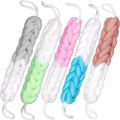 BRUBAKER 5-Piece Bath Sponge Set - Back Scrubber with Hand Straps - 2.8 oz Exfoliating Sponge for Back - Hygienic & Durable Shower Loofahs with Gift Box