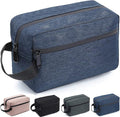 Travel Toiletry Bag for Women and Men, Water-resistant Shaving Bag for Toiletries Accessories, Foldable Storage Bags with Divider and Handle for Cosmetics Toiletries Brushes Tools