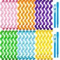 30 Pieces Heatless Waves Curlers Spiral Curls Styling Kit No Heat Hair Waver Spiral Curlers Rollers with 2 Pieces Styling Hooks for Most Hairstyles (30 cm)