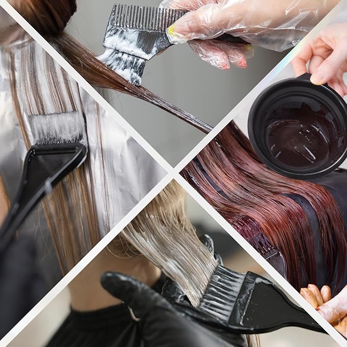 Quacc Hair Coloring Dyeing Kit, 4 PCS Hair Dye Brushes Tools Color Mixing Bowl and Brush for DIY Home Salon (Black)