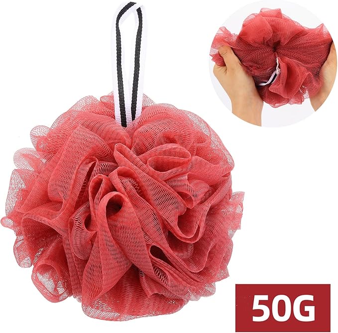 4 Pack Bath Sponge, Bath Shower Loofahs Mesh Pouf Sponge Body Scrubber Exfoliator Scrubber - 50g/Piece