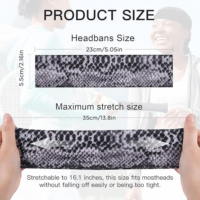 8 Pack Headbands for Women Non Slip - Stylish Sports Hair Bands for Women's Hair - Soft Cotton Cloth Stretchy Headbands for Women for Yoga, Outdoor Exercise Running