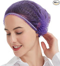 ProtectX Disposable Bouffant (Hair Net) Caps Hair Head Cover Nets 21” (Purple 100 pack)