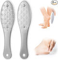 2 Pcs Foot File Metal Stainless Steel Double Sided Feet Rasp Surface Scraper Scrubber Professional Grater Heel Corns Callus Remover Pedicure Care Tools for Wet Dry Hard Dead Skin
