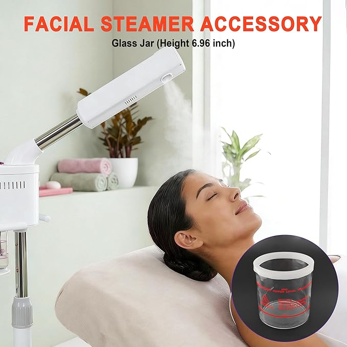 Elitzia Accessories Transparent Glass Steamer Jar Spare Parts of Facial Steamer ETBL1(Height 13cm)