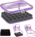 Beloving Nail Polish Organizer Bag Holds 30 Bottles (15ml/0.5 fl.oz) Portable Supplies Organizer Handbag for Manicure Tools, Portable Nail Supplies Kit Organizer Carrying Case (Purple)
