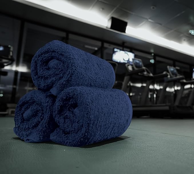 Utopia Towels 12 Pack Cotton Washcloths Set, 100% Ring Spun Cotton, Premium Flannel Face Cloths, Highly Absorbent and Soft Feel Fingertip Towels, Navy