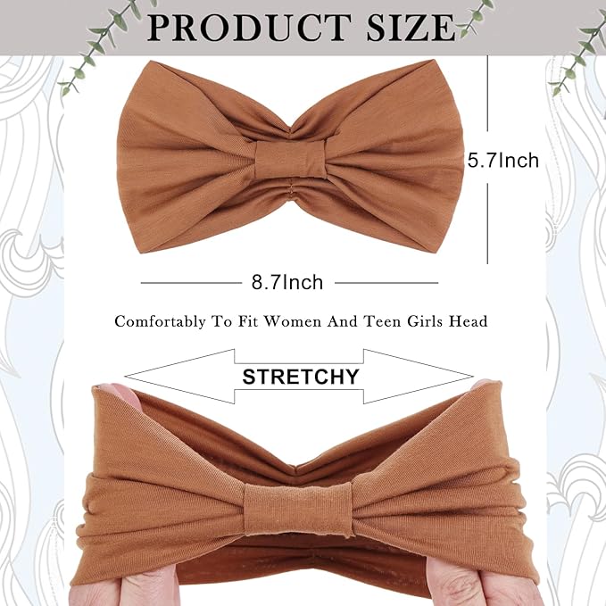 Kachanaa 6 Packs New Wide Headbands for Women,Non-Slip Thick Soft Elastic Bandeau Hair Bands Yoga Workout Running Sweat Makeup Hair Wraps Hair Accessories