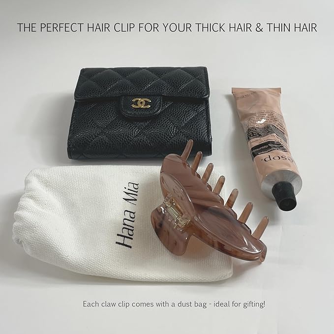 Luxury Mocha Claw Clip for Women | Our Acetate Mocha Hair Clip Feels Light, Looks Smooth and is Easy to Wear | Use for easy Half Ups with No Snagging and a Secure Grip in a Large Four Inch Size